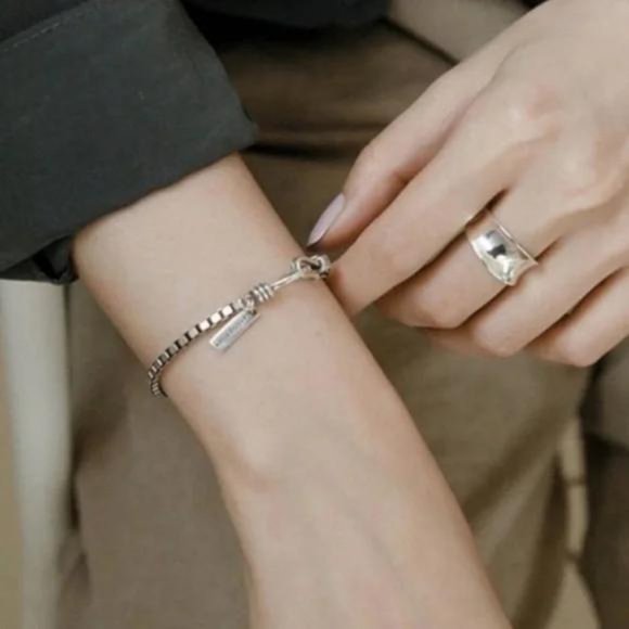 NEW CHAIN BRACELET 925 STERLING SILVER, NICE BRACELET, CUTE BRACELET - Picture 5 of 7